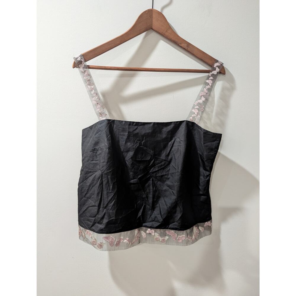 Paola Frani PF Made In Italy Black Butterfly Top
